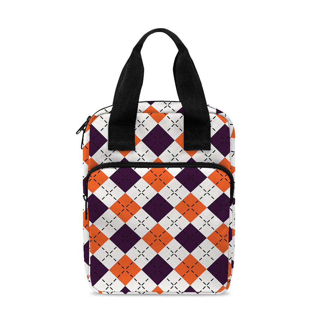 Halloween Checked Pattern Print Bible Tote Bag