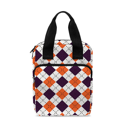Halloween Checked Pattern Print Bible Tote Bag