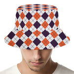 Halloween Checked Pattern Print Bucket Hat