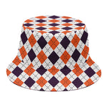 Halloween Checked Pattern Print Bucket Hat