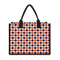 Halloween Checked Pattern Print Canvas Tote Bag
