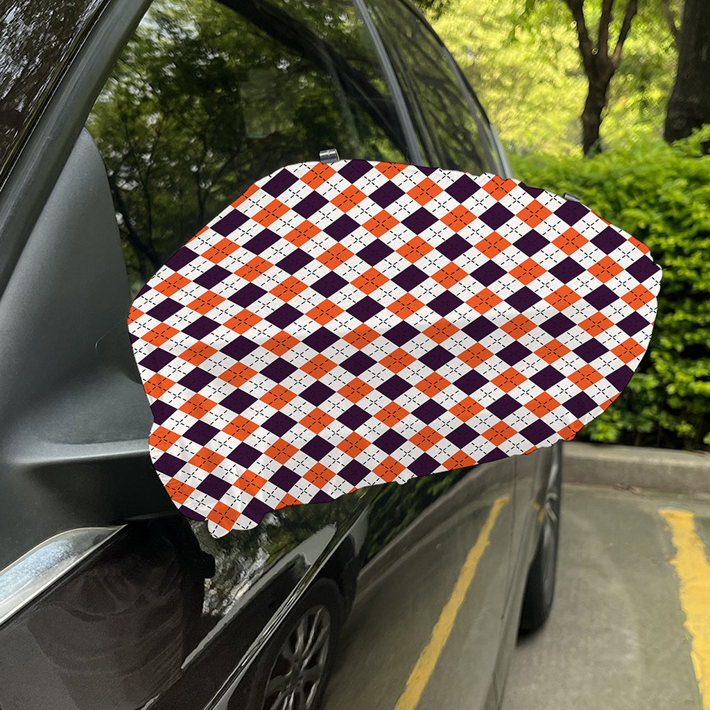 Halloween Checked Pattern Print Car Side Mirror Covers