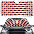 Halloween Checked Pattern Print Car Windshield Sun Shade