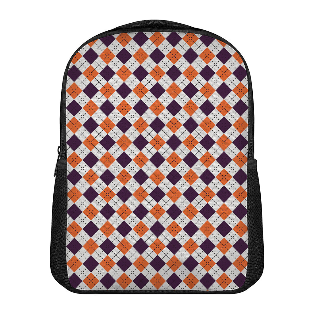Halloween Checked Pattern Print Casual Backpack
