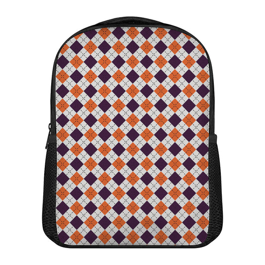 Halloween Checked Pattern Print Casual Backpack