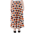 Halloween Checked Pattern Print Chiffon Maxi Skirt