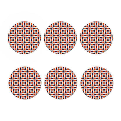 Halloween Checked Pattern Print Coaster Set