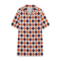 Halloween Checked Pattern Print Cotton Hawaiian Shirt