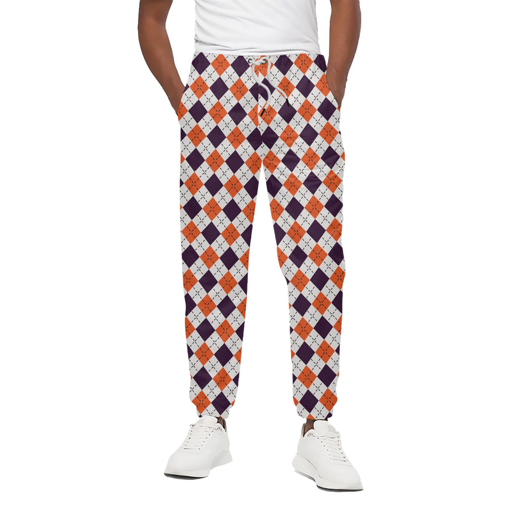 Halloween Checked Pattern Print Cotton Pants