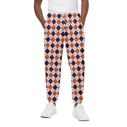 Halloween Checked Pattern Print Cotton Pants