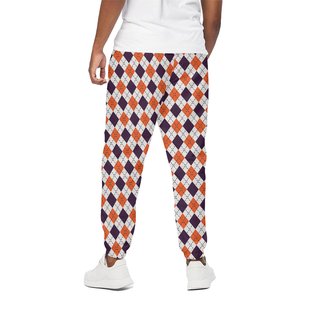 Halloween Checked Pattern Print Cotton Pants