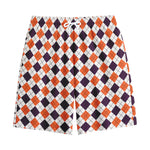 Halloween Checked Pattern Print Cotton Shorts