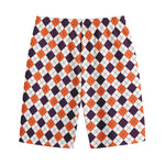 Halloween Checked Pattern Print Cotton Shorts