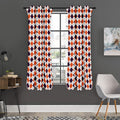 Halloween Checked Pattern Print Grommet Curtain Panels