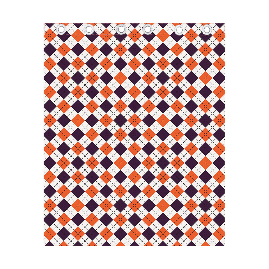 Halloween Checked Pattern Print Curtain
