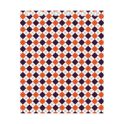 Halloween Checked Pattern Print Curtain