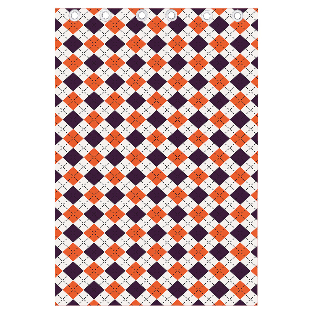 Halloween Checked Pattern Print Curtain