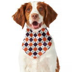Halloween Checked Pattern Print Dog Bandana