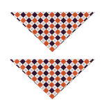 Halloween Checked Pattern Print Dog Bandana