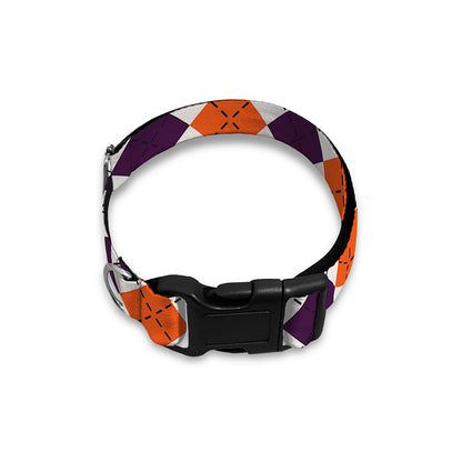 Halloween Checked Pattern Print Dog Collar