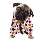 Halloween Checked Pattern Print Dog Zip Up Hoodie