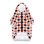 Halloween Checked Pattern Print Dog Zip Up Hoodie