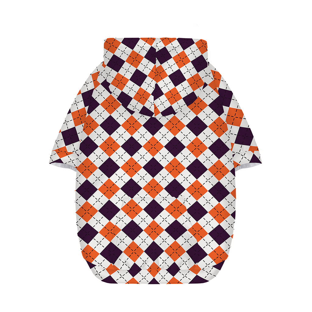 Halloween Checked Pattern Print Dog Zip Up Hoodie
