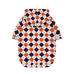 Halloween Checked Pattern Print Dog Zip Up Hoodie