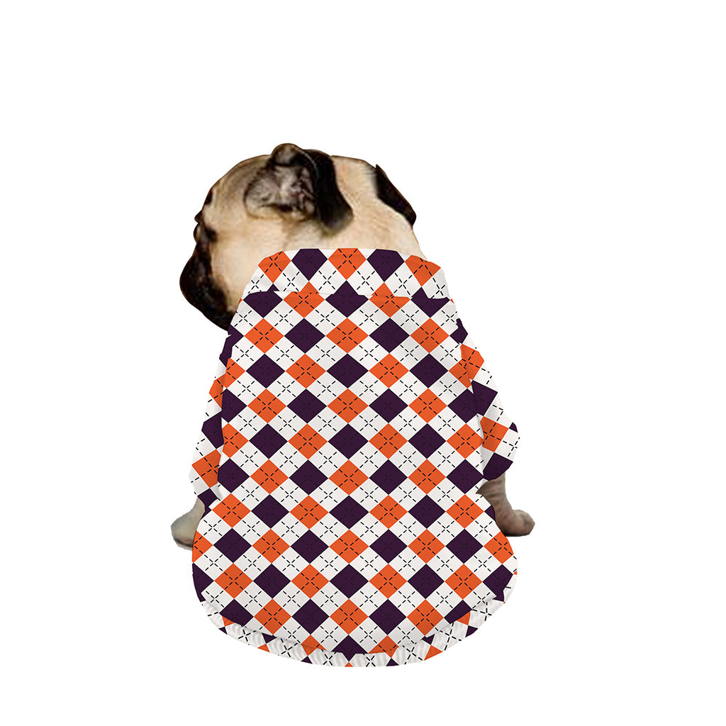 Halloween Checked Pattern Print Dog Zip Up Jacket