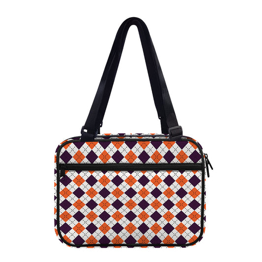 Halloween Checked Pattern Print Double Strap Bible Bag