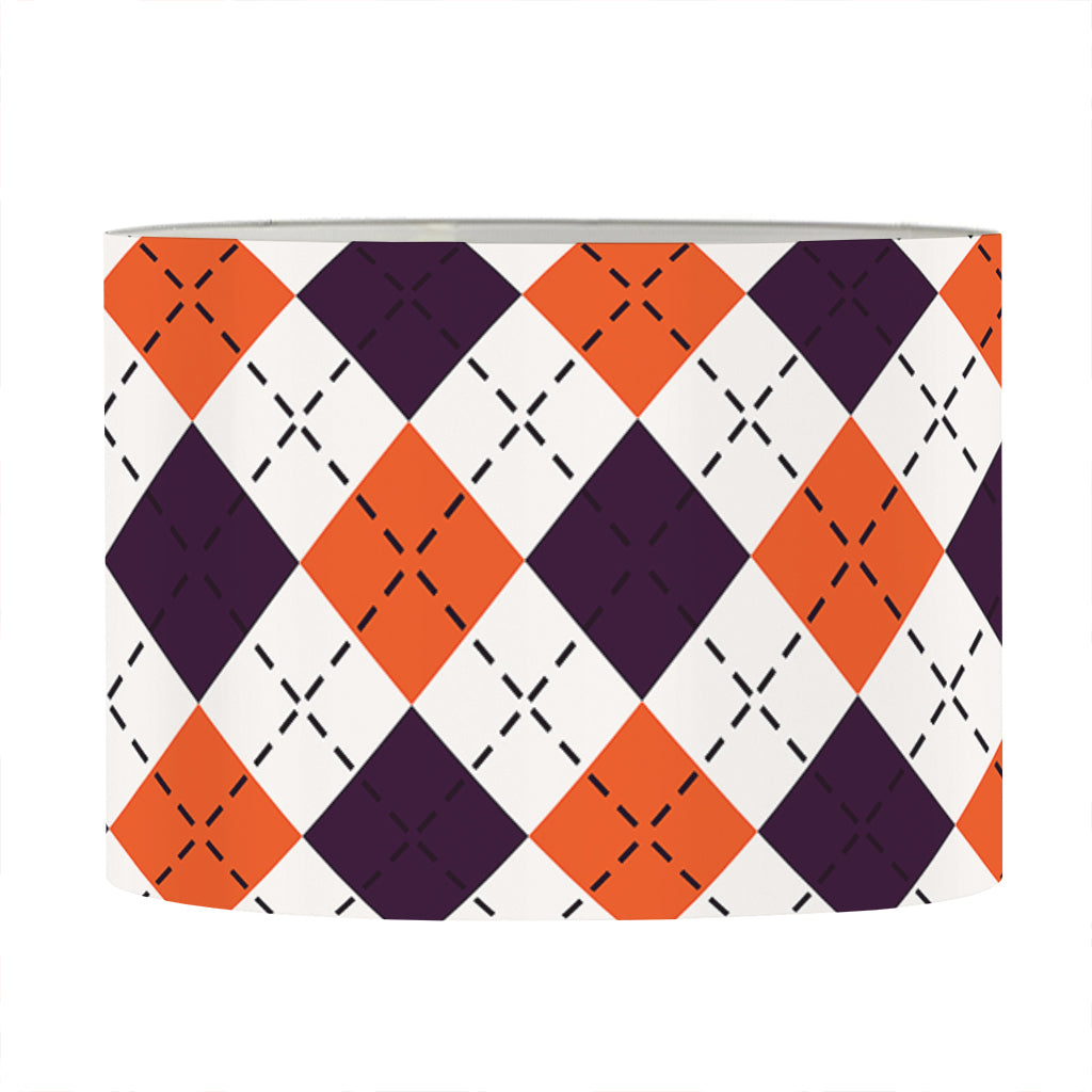 Halloween Checked Pattern Print Drum Lamp Shade