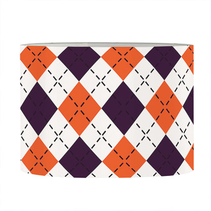 Halloween Checked Pattern Print Drum Lamp Shade