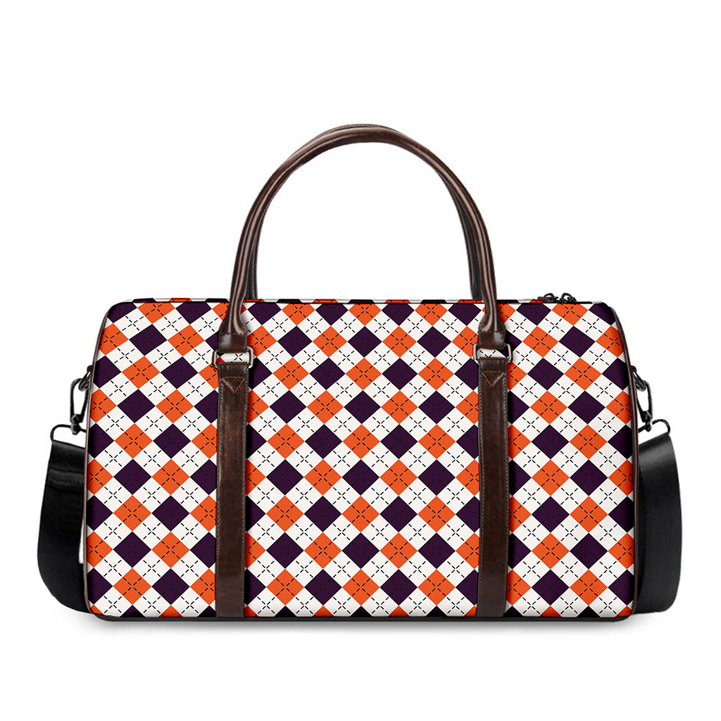 Halloween Checked Pattern Print Duffle Bag