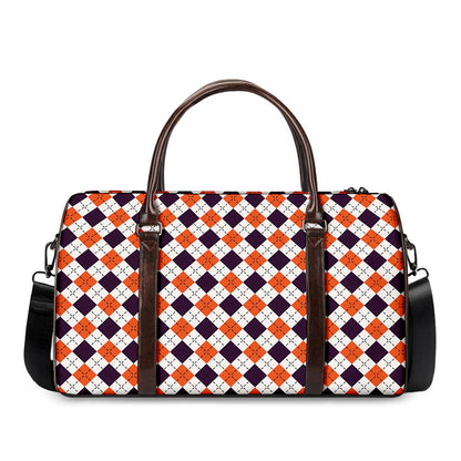 Halloween Checked Pattern Print Duffle Bag