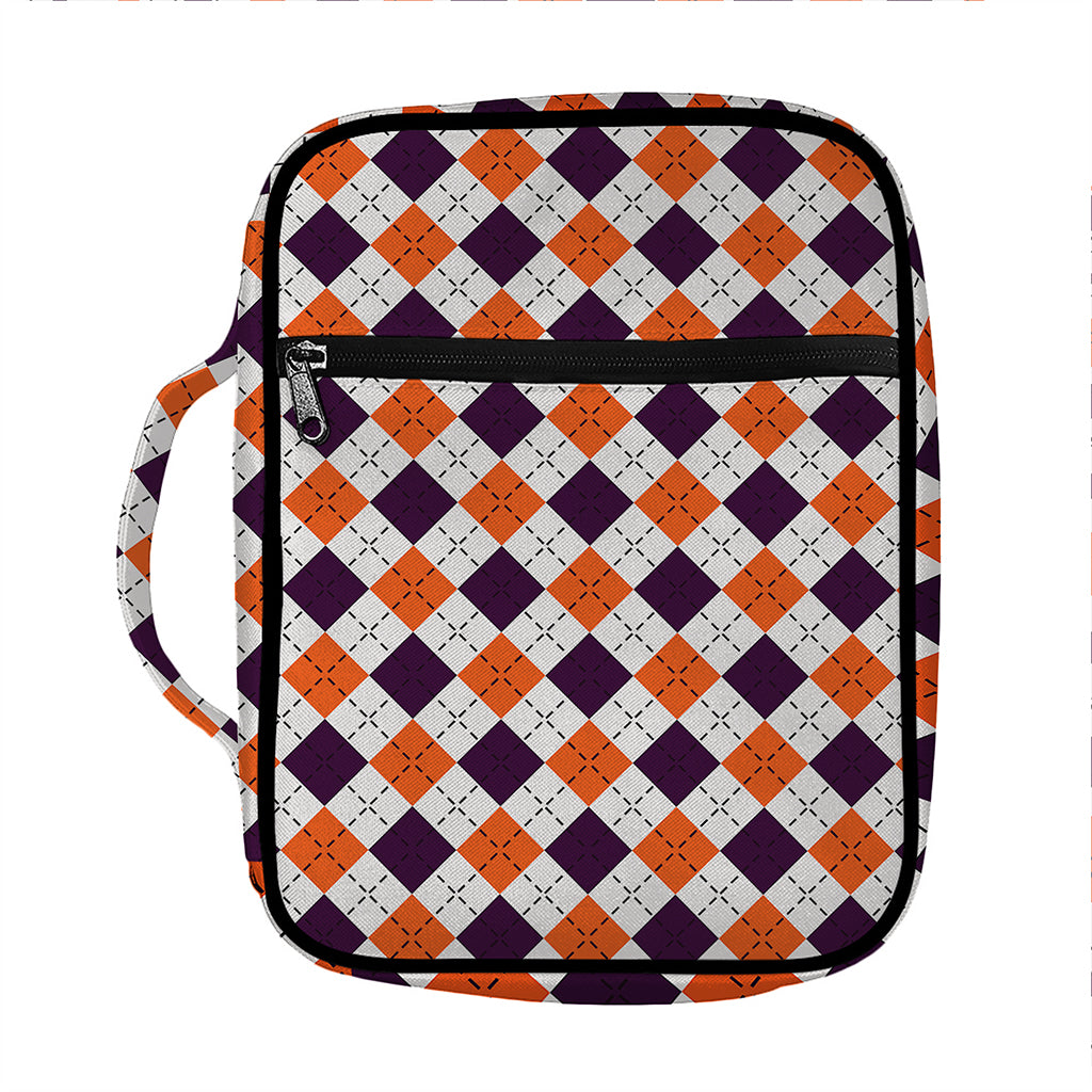 Halloween Checked Pattern Print Front Pocket Bible Bag