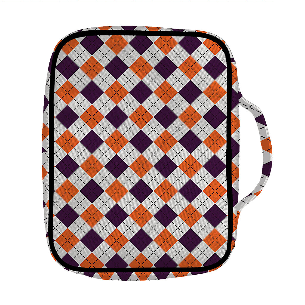 Halloween Checked Pattern Print Front Pocket Bible Bag