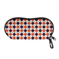 Halloween Checked Pattern Print Glasses Case