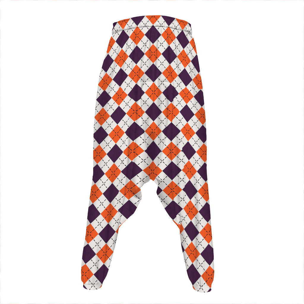 Halloween Checked Pattern Print Hammer Pants