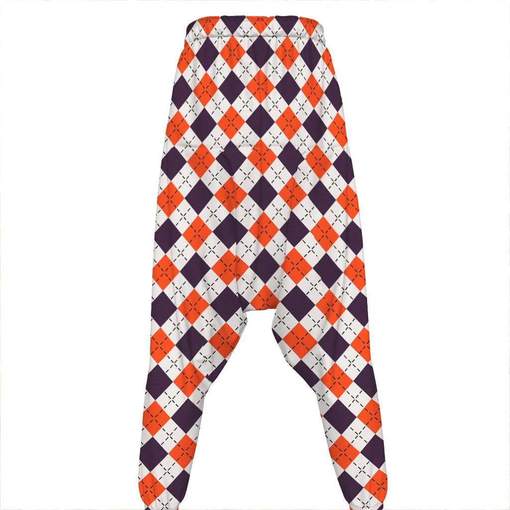 Halloween Checked Pattern Print Hammer Pants