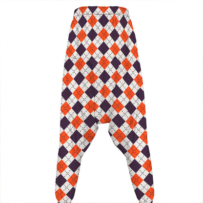 Halloween Checked Pattern Print Hammer Pants