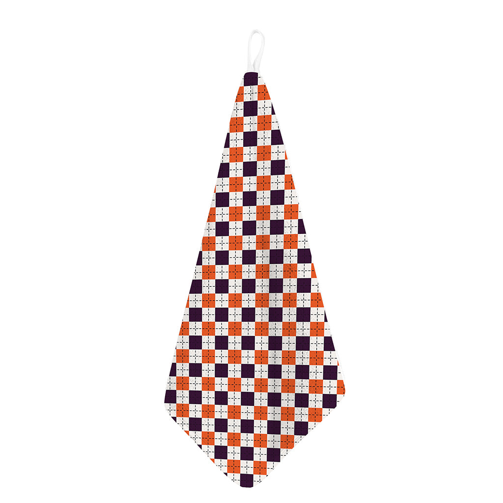 Halloween Checked Pattern Print Hand Towel