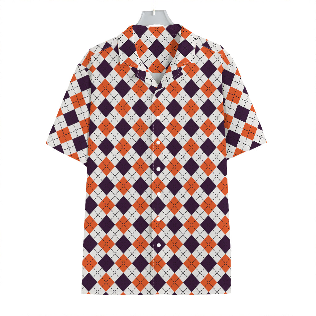 Halloween Checked Pattern Print Hawaiian Shirt