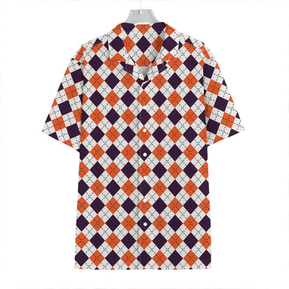 Halloween Checked Pattern Print Hawaiian Shirt