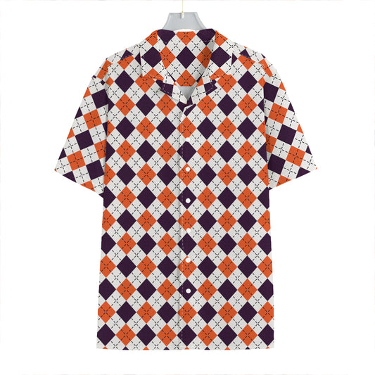 Halloween Checked Pattern Print Hawaiian Shirt