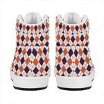 Halloween Checked Pattern Print High Top Leather Sneakers