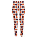 Halloween Checked Pattern Print High-Waisted Pocket Leggings