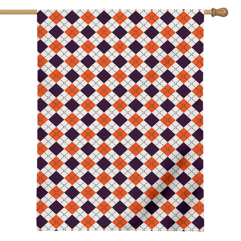 Halloween Checked Pattern Print House Flag