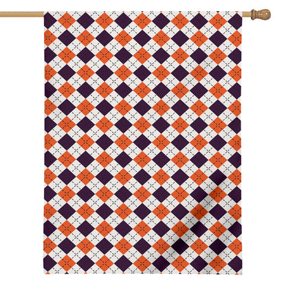 Halloween Checked Pattern Print House Flag