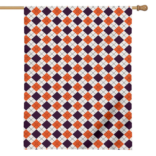 Halloween Checked Pattern Print House Flag