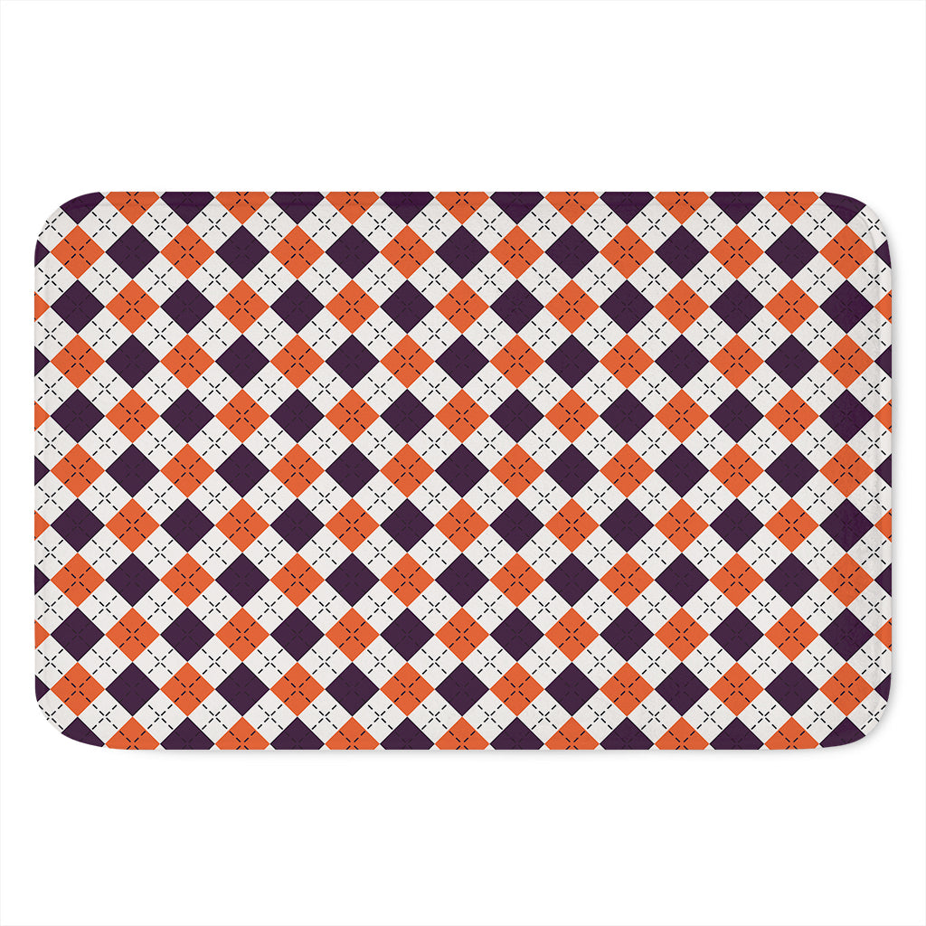 Halloween Checked Pattern Print Indoor Door Mat
